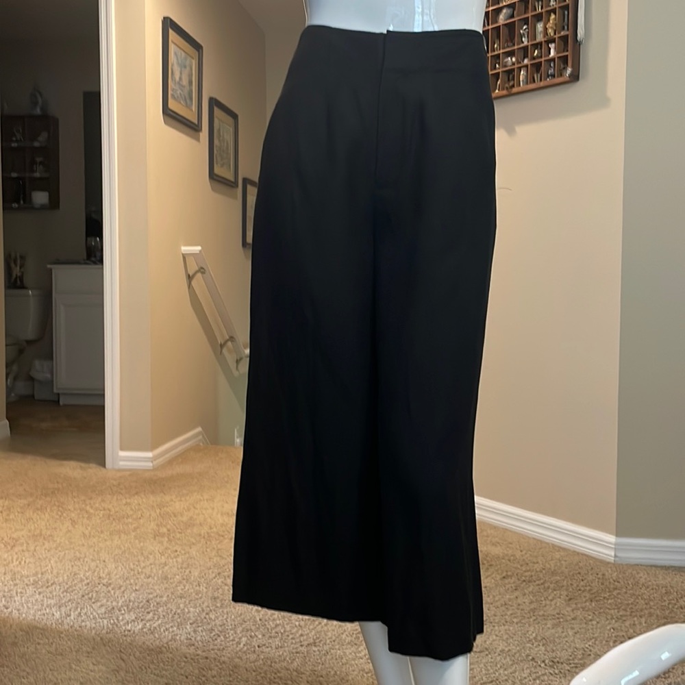 DEREK LAM 10 Crosby Viscose Linen Blend High Rise Wide Leg Ankle Crop Pant NWT 4